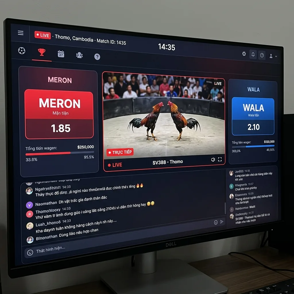 Giao diện xem đá gà trực tiếp